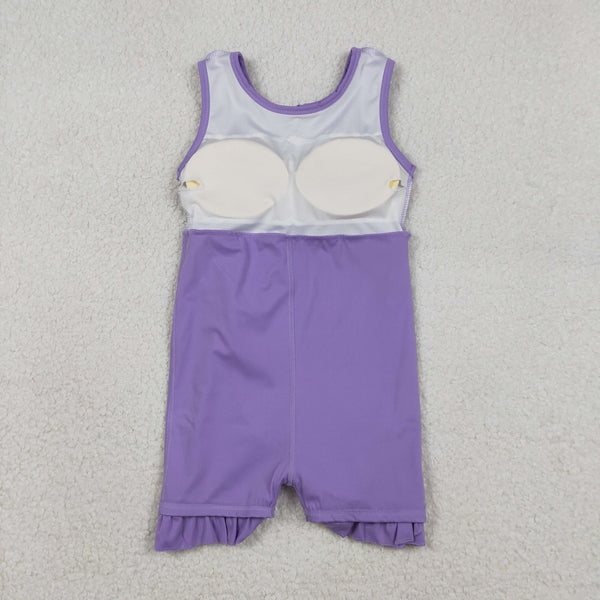 GSD3036 RTS toddler clothes purple girl yoga summer dress purple sports dresses