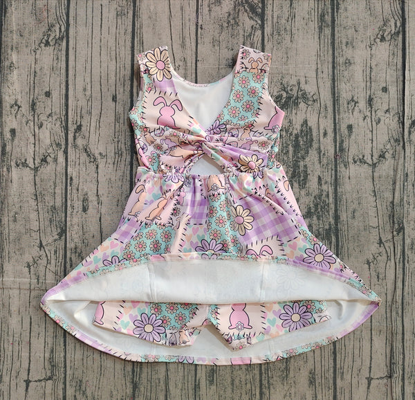 GSD3051 pre-order toddler clothes rabbit girl easter yoga summer dress-real pic 2025.11.27