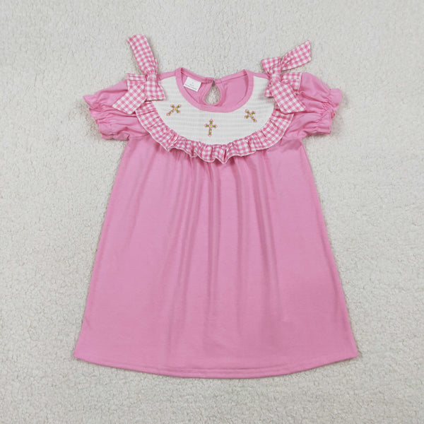 GSD3178 RTS toddler girl clothes cross smock girl easter summer dress