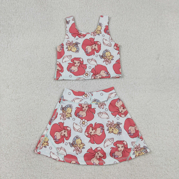 GSD3231 RTS  toddler girl clothes mermaid girl sports outfit yoga set quick dry clothing