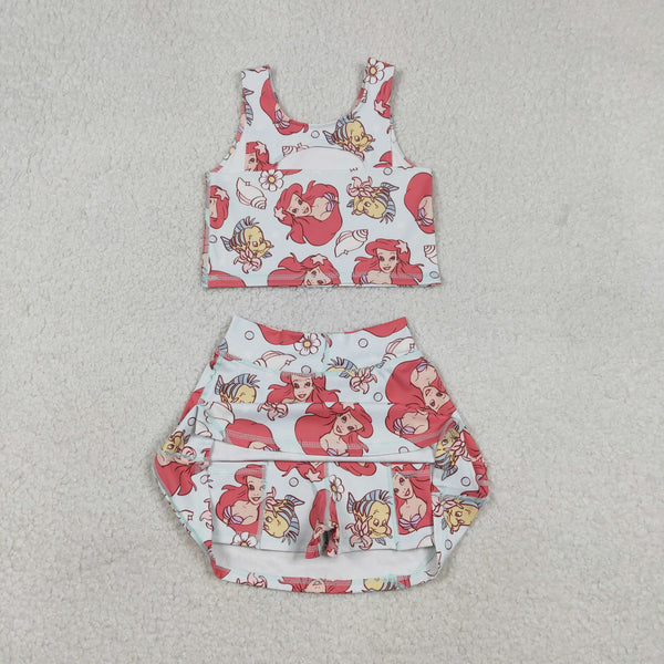 GSD3231 RTS  toddler girl clothes mermaid girl sports outfit yoga set quick dry clothing