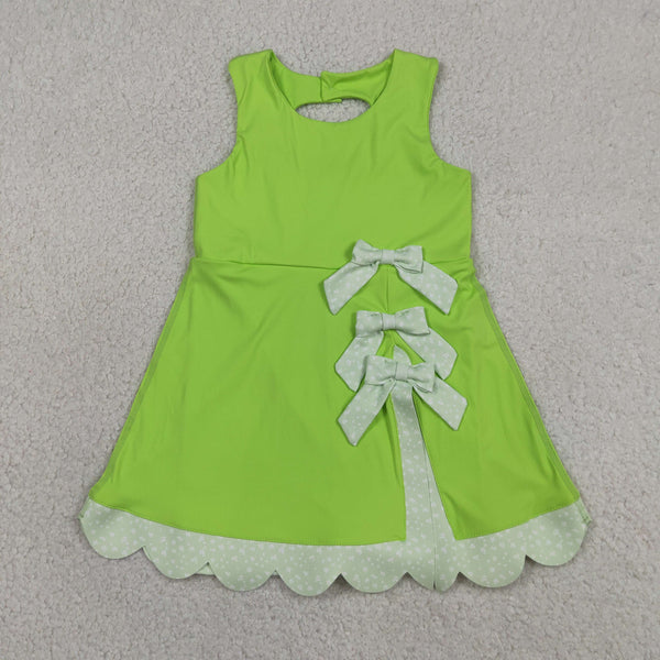 GSD3316 RTS toddler girl clothes green girl summer dress sports dress