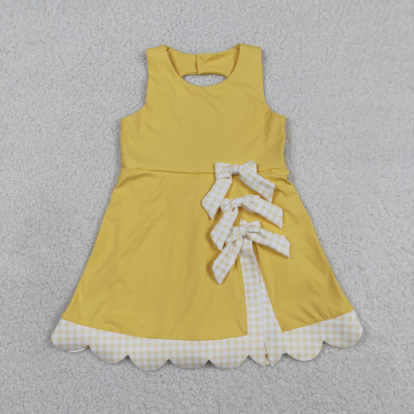 GSD3318 RTS  toddler girl clothes yellow girl summer dress quick dry sports dress