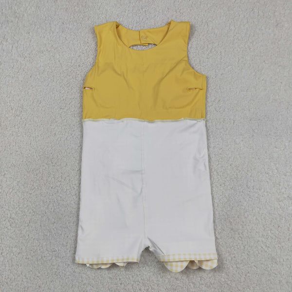 GSD3318 RTS  toddler girl clothes yellow girl summer dress quick dry sports dress