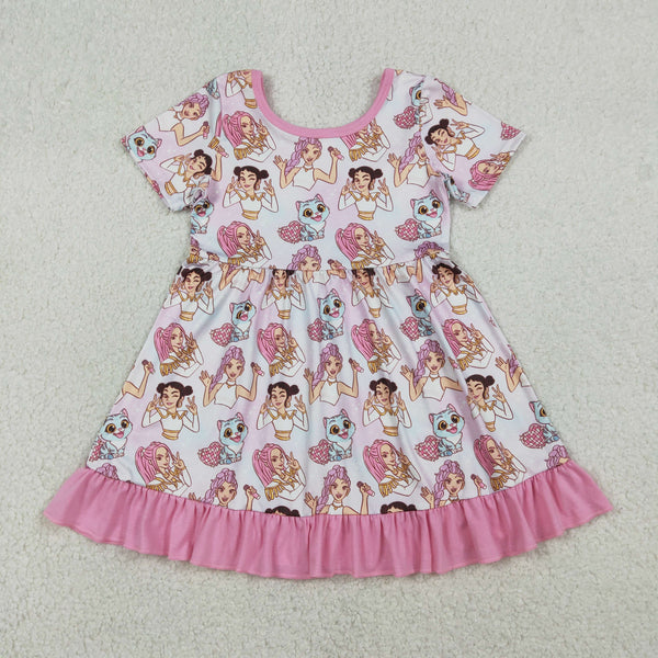 GSD3394 RTS toddler girl clothes print girl summer dress