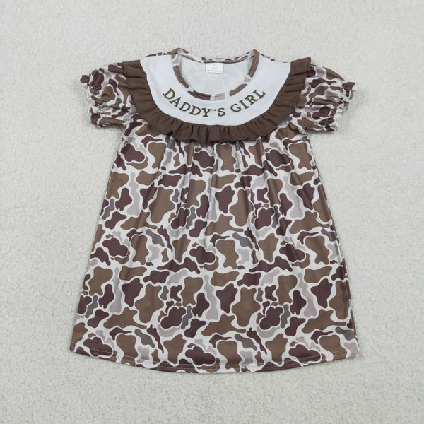 GSD3526 RTS toddler clothes daddy's girl embroidery girl summer dress