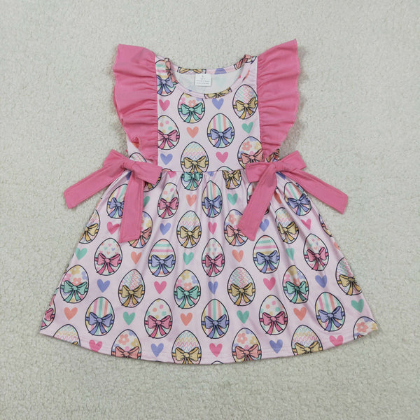 GSD3537 RTS kids girl clothes egg bows girl easter dress spring clothes dresses