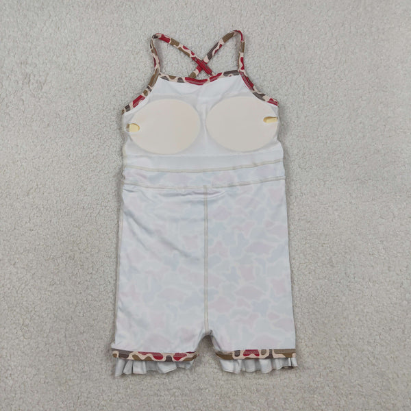 GSD3587 RTS toddler clothes  state camo print girl sports yoga summer dress