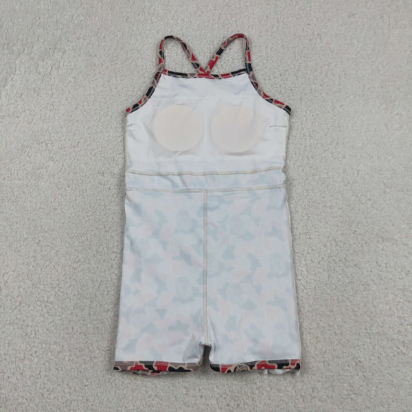 GSD3593 RTS toddler clothes  state camo girl yoga summer dress sports dress