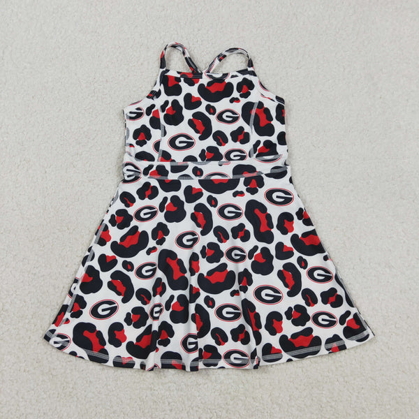 GSD3632 RTS  toddler clothes state camo print girl sports summer dress