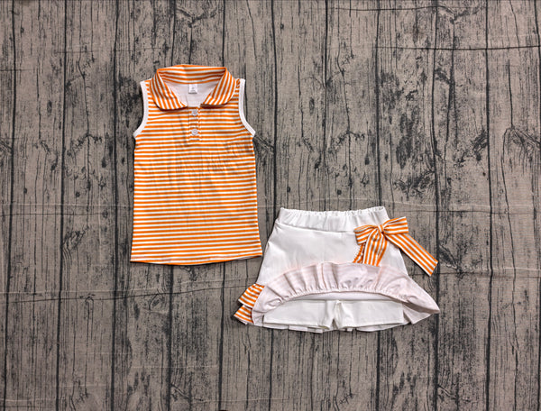 GSD3663 pre-order toddler clothes orange print girl yoga summer set-real pic 2026.5.28