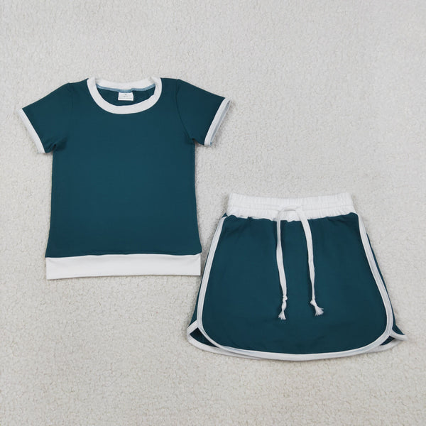GSD3670 RTS kids girl clothes cotton girl summer shorts set