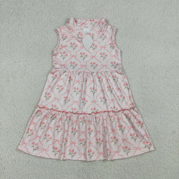 GSD3678 RTS toddler clothes pink floral ruffels girl summer dress