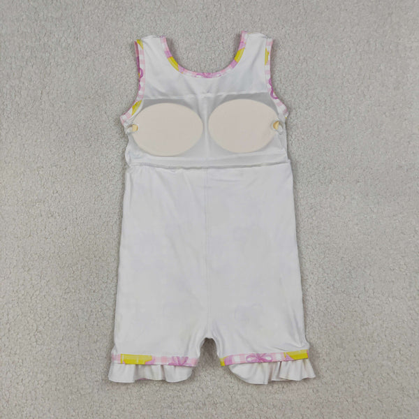 GSD3683 RTS baby girl clothes lemon toddler girl yoga skirt outfit sports dress