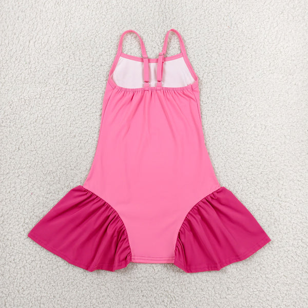 GSSO3259 RTS toddler girl clothes pink girl summer dress sports dresses