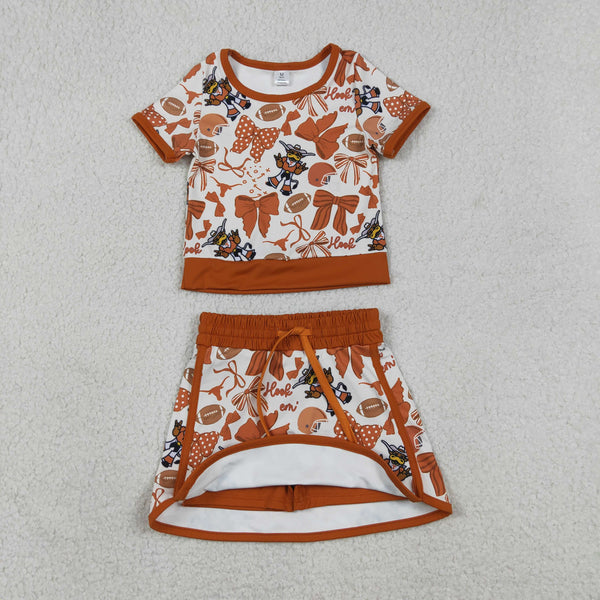 GSD3697 RTS baby girl clothes state print toddler girl yoga skirt outfit sports clothes