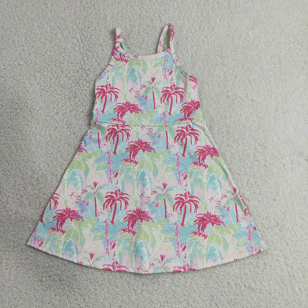 GSD3708 RTS toddler clothes floral girl yoga summer dress sports clothes