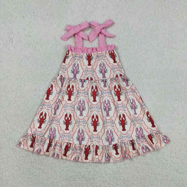 RTS  Matching clothing kids floral print crayfish print baby girl summer clothing-2026.4.24