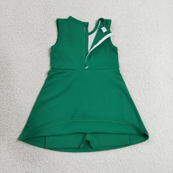GSD3742 RTS toddler clothes green girl yoga summer dress sports clothing