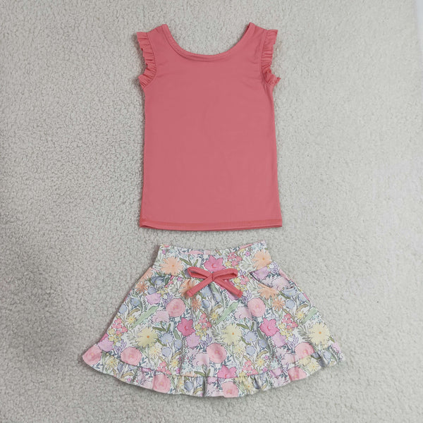 RTS GSD3772 toddler clothes floral girl yoga summer dress sports clothing