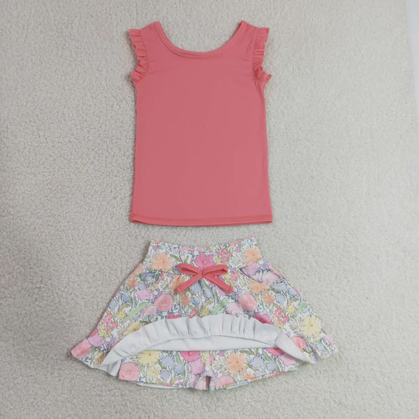 RTS GSD3772 toddler clothes floral girl yoga summer dress sports clothing