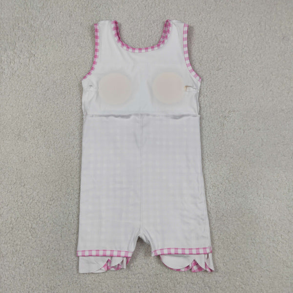 RTS GSD3779 toddler clothes pink plaid girl sports yoga summer dress