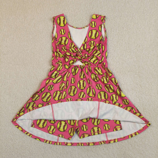 GSD3800 RTS toddler clothes softball girl yoga summer dress sports dress