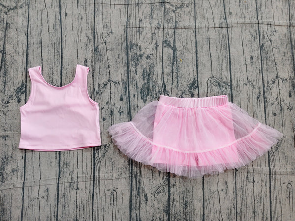 GSD3806 pre-order toddler clothes pink print girl yoga summer dress-real pic 2026.4.19