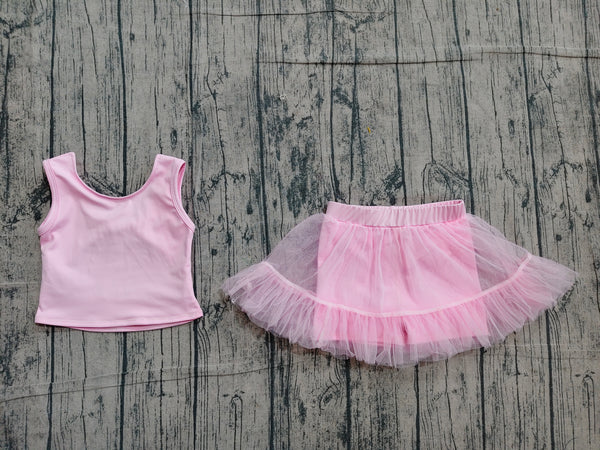 GSD3806 pre-order toddler clothes pink print girl yoga summer dress-real pic 2026.4.19