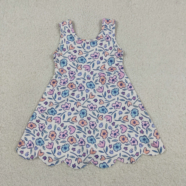GSD3808 RTS toddler clothes flower girl yoga summer dress sports dresses