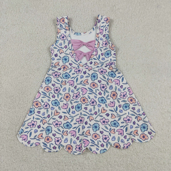 GSD3808 RTS toddler clothes flower girl yoga summer dress sports dresses