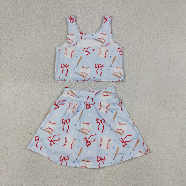 GSD3835 RTS toddler clothes baseball   girl summer yoga set sports outfit