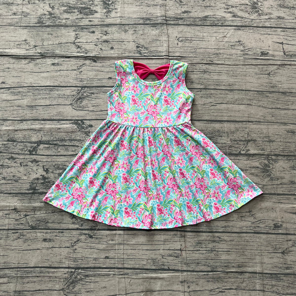 GSD3863 pre-order kids girl clothes flower print girl summer dress-real pic 2026.5.4