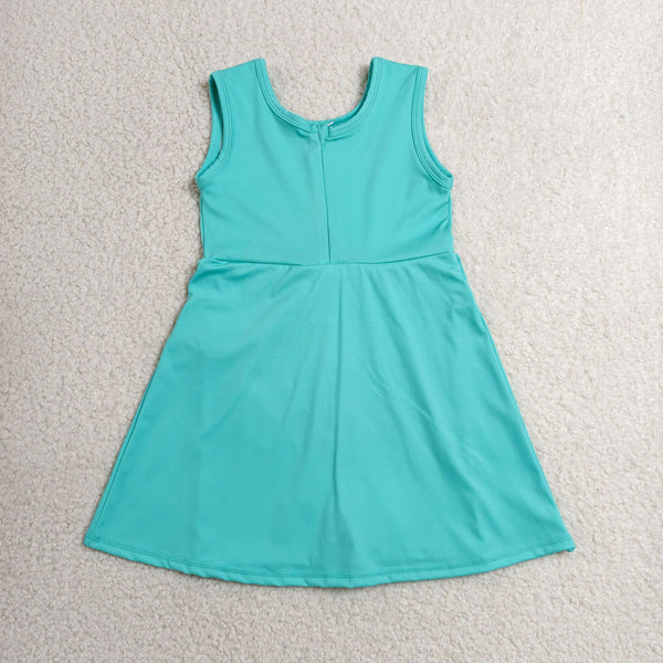 GSD3876 RTS toddler clothes green girl yoga summer dress sports clothes