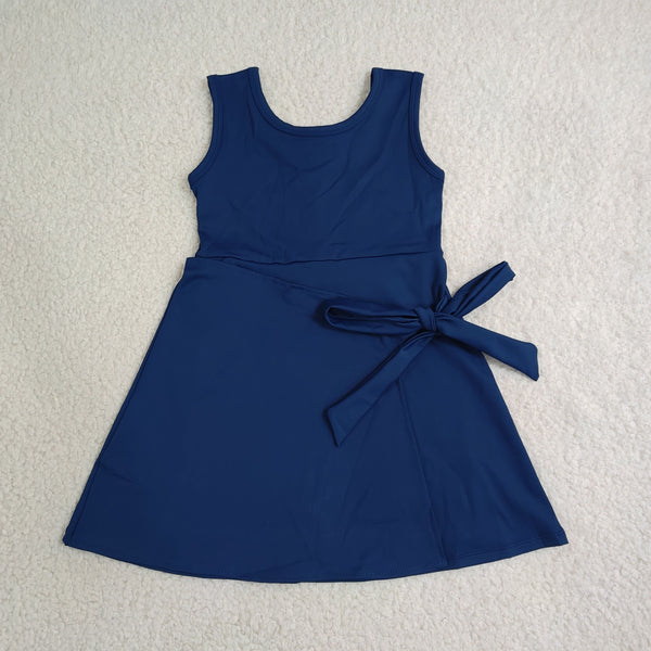 RTS GSD3880 toddler clothes navy girl sports yoga summer dress atheletic dress
