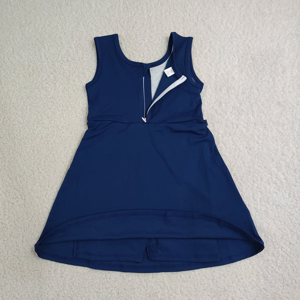 RTS GSD3880 toddler clothes navy girl sports yoga summer dress atheletic dress