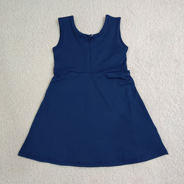 RTS GSD3880 toddler clothes navy girl sports yoga summer dress atheletic dress