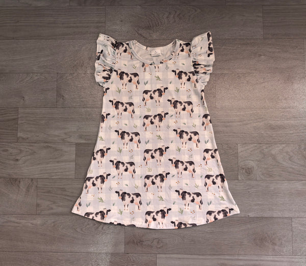 no MOQ GSD3895 pre-order toddler clothes milk cow print girl summer dress-Real pic 2026.8.12