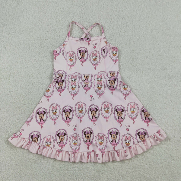 RTS GSD3915 toddler clothes cartoon girl yoga summer dress sports dress
