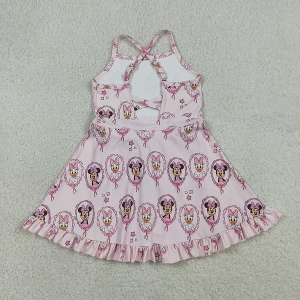 RTS GSD3915 toddler clothes cartoon girl yoga summer dress sports dress