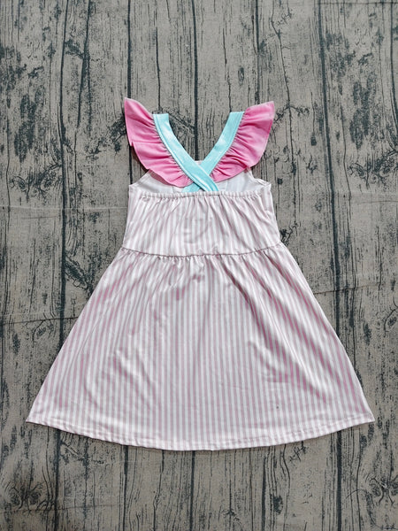 GSD3958 pre-order toddler clothes shell print girl  summer dress-real pic 2026.4.12