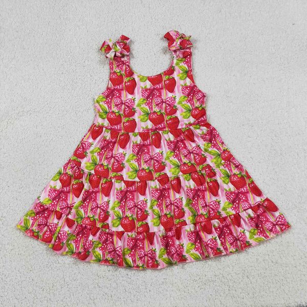 GSD3964 RTS toddler clothes strawberry girl  summer dress
