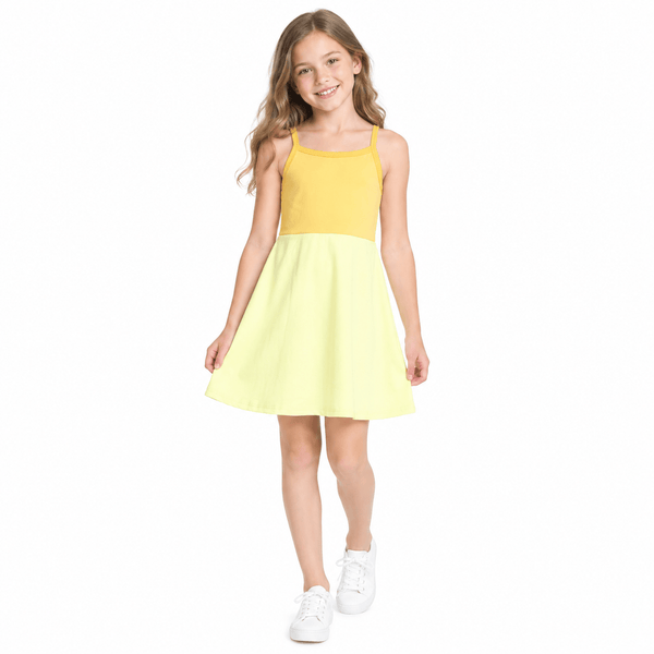 RTS GSD3982 toddler girl clothes solid sleeveless yoga dress sports dress