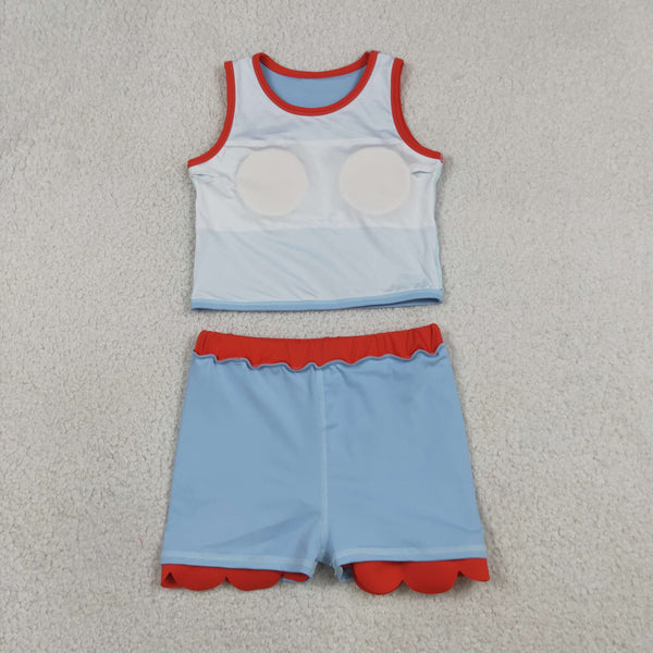 GSD4020 RTS toddler clothes blue girl summer yoga set atheletic outfit