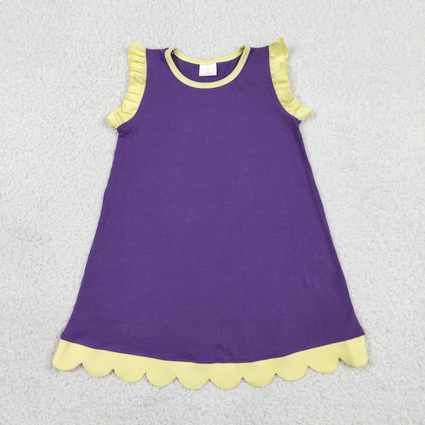 GSD4046 RTS toddler clothes cotton dress girl summer dress scalloped dress