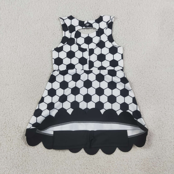 GSD4102 RTS toddler clothes football scalloped girl summer yoga dress sports clothes