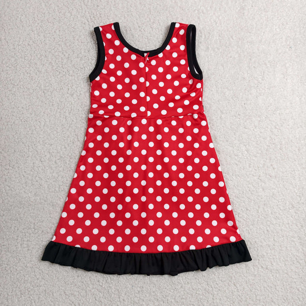 GSD4128 RTS toddler clothes red dot girl yoga summer dress sports clothing