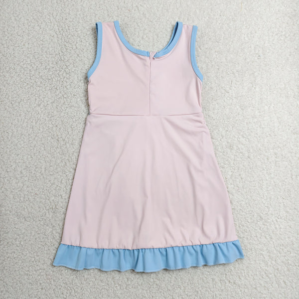 GSD4129 RTS toddler clothes solid color girl yoga summer dress sports clothing