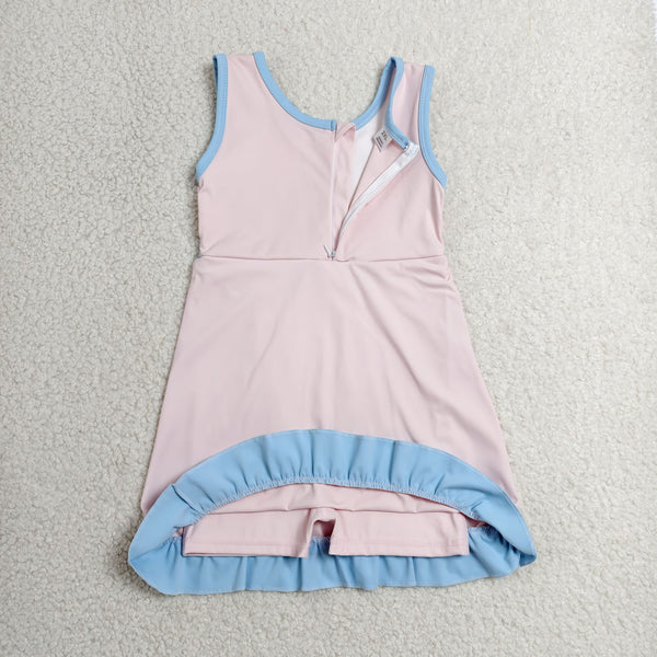 GSD4129 RTS toddler clothes solid color girl yoga summer dress sports clothing