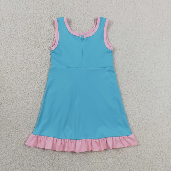 GSD4130 RTS toddler clothes solid color girl yoga summer dress sports clothing